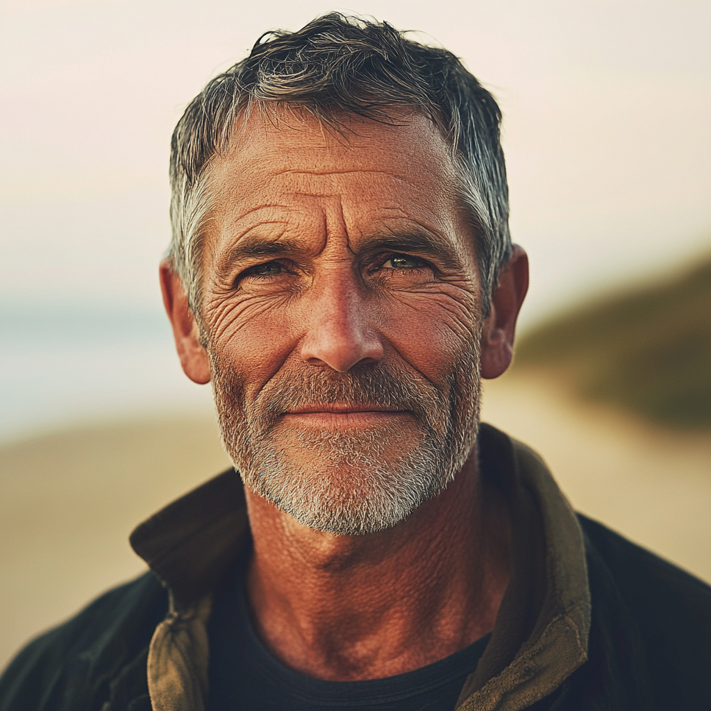 Un homme sur une plage | Source : Midjourney