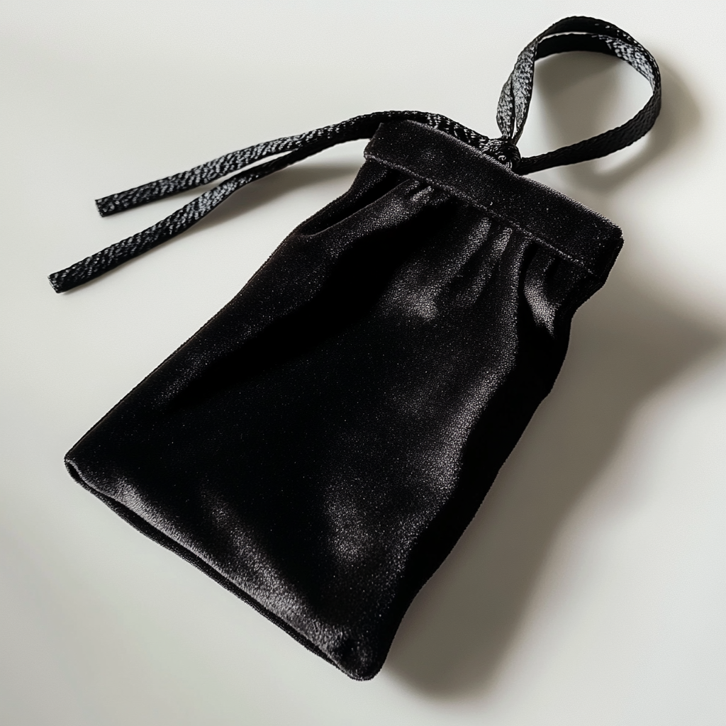 Pochette en velours noir | Source : Midjourney