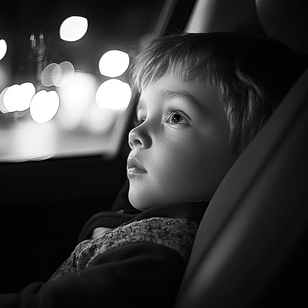 Un jeune garçon dans une voiture | Source : Midjourney