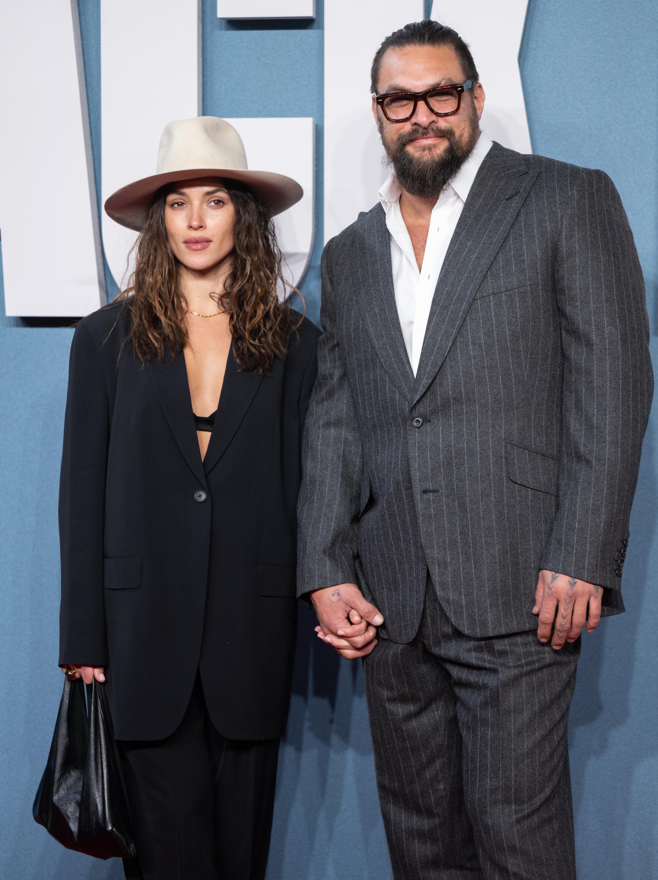 Adria Arjona et Jason Momoa lors de la projection spéciale de "Black Bag" à Londres, Angleterre, le 11 mars 2025. | Source : Getty Images