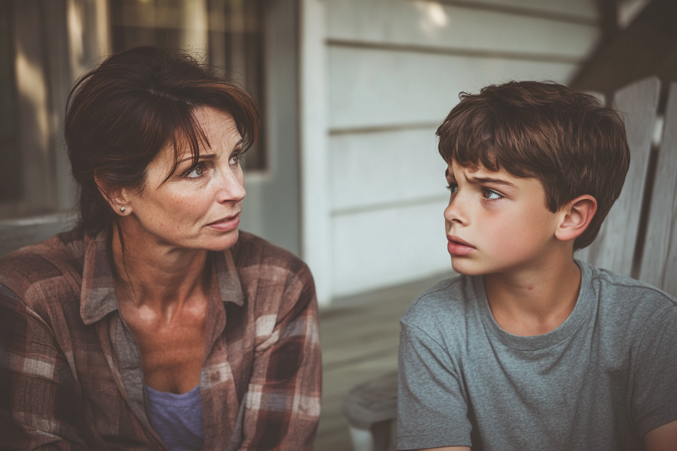 Une femme parle à un adolescent | Source : Midjourney