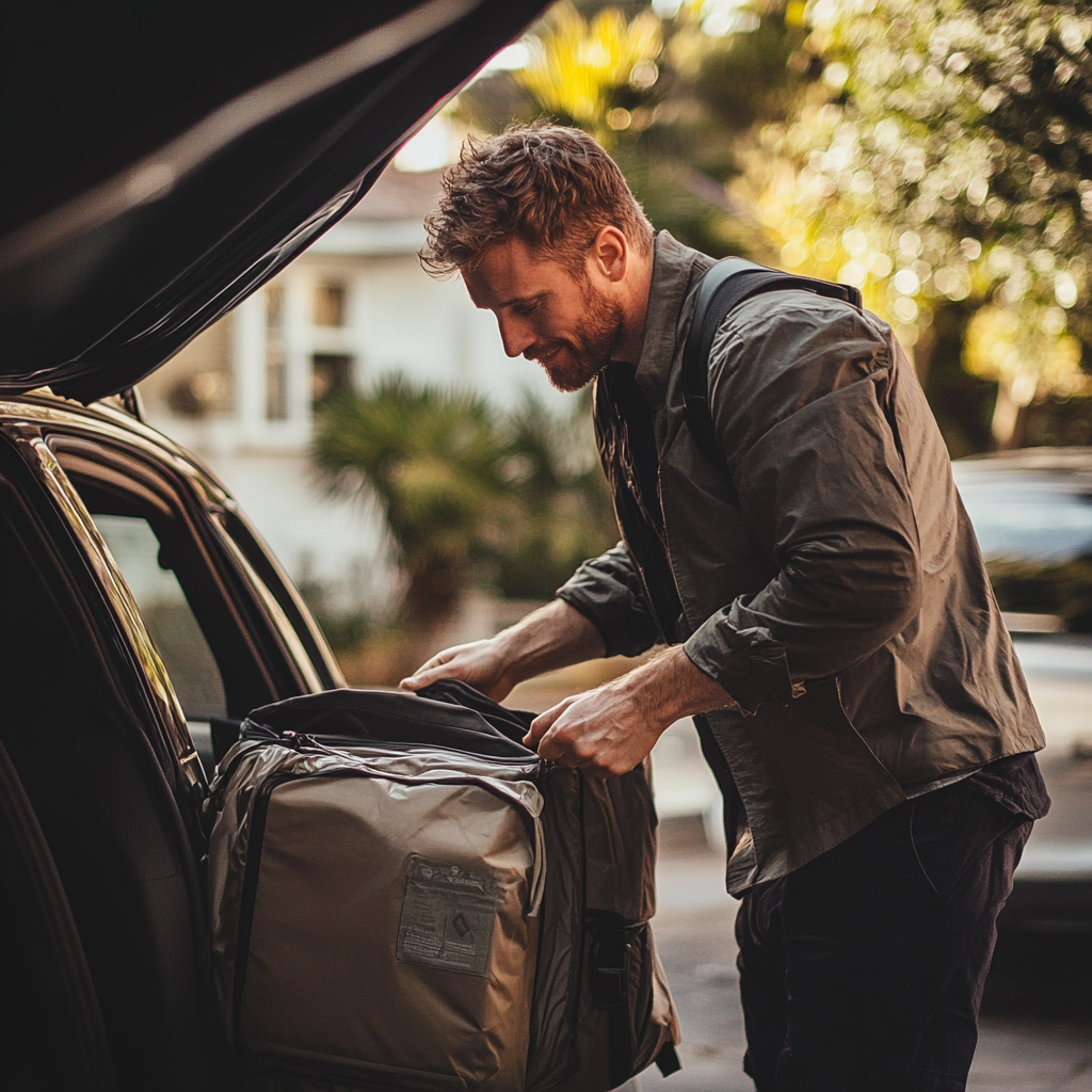 Un homme qui emballe une voiture | Source : Midjourney