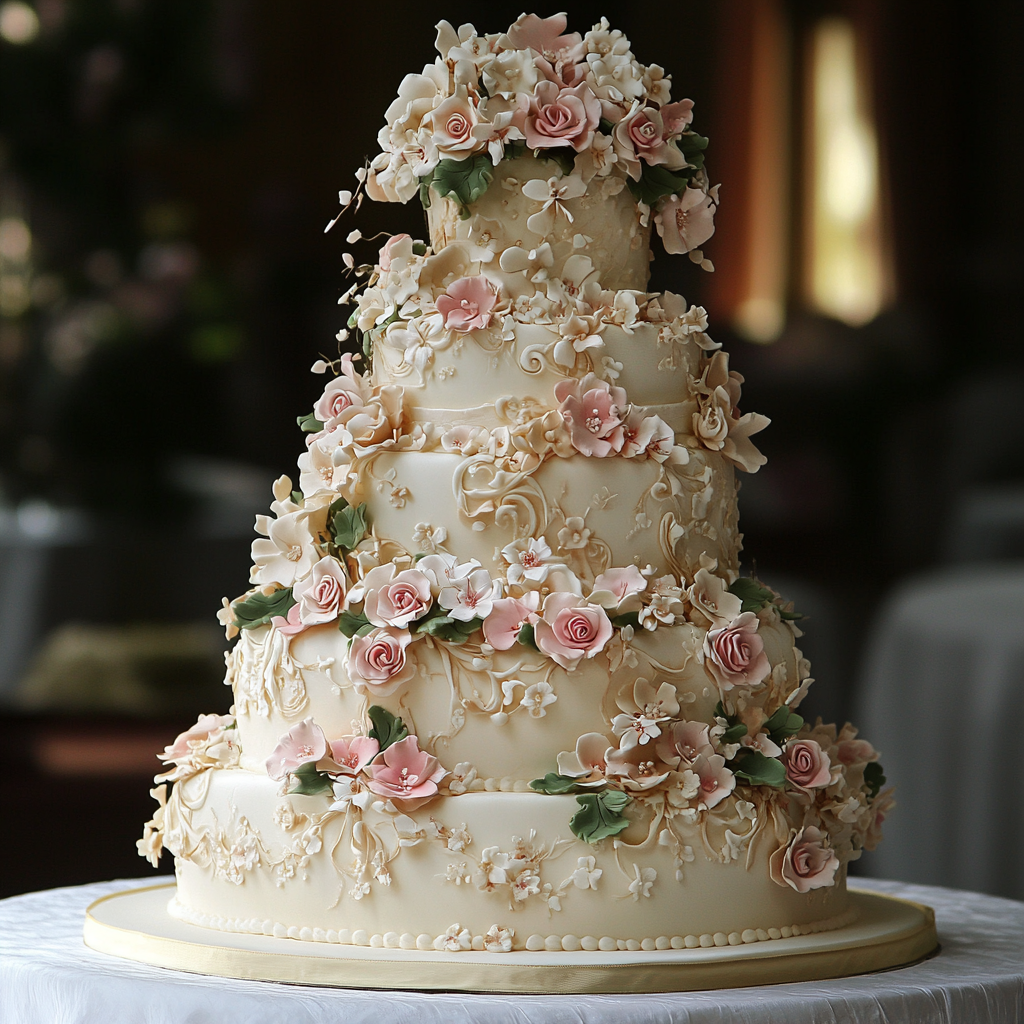 Un gâteau de mariage | Source : Midjourney