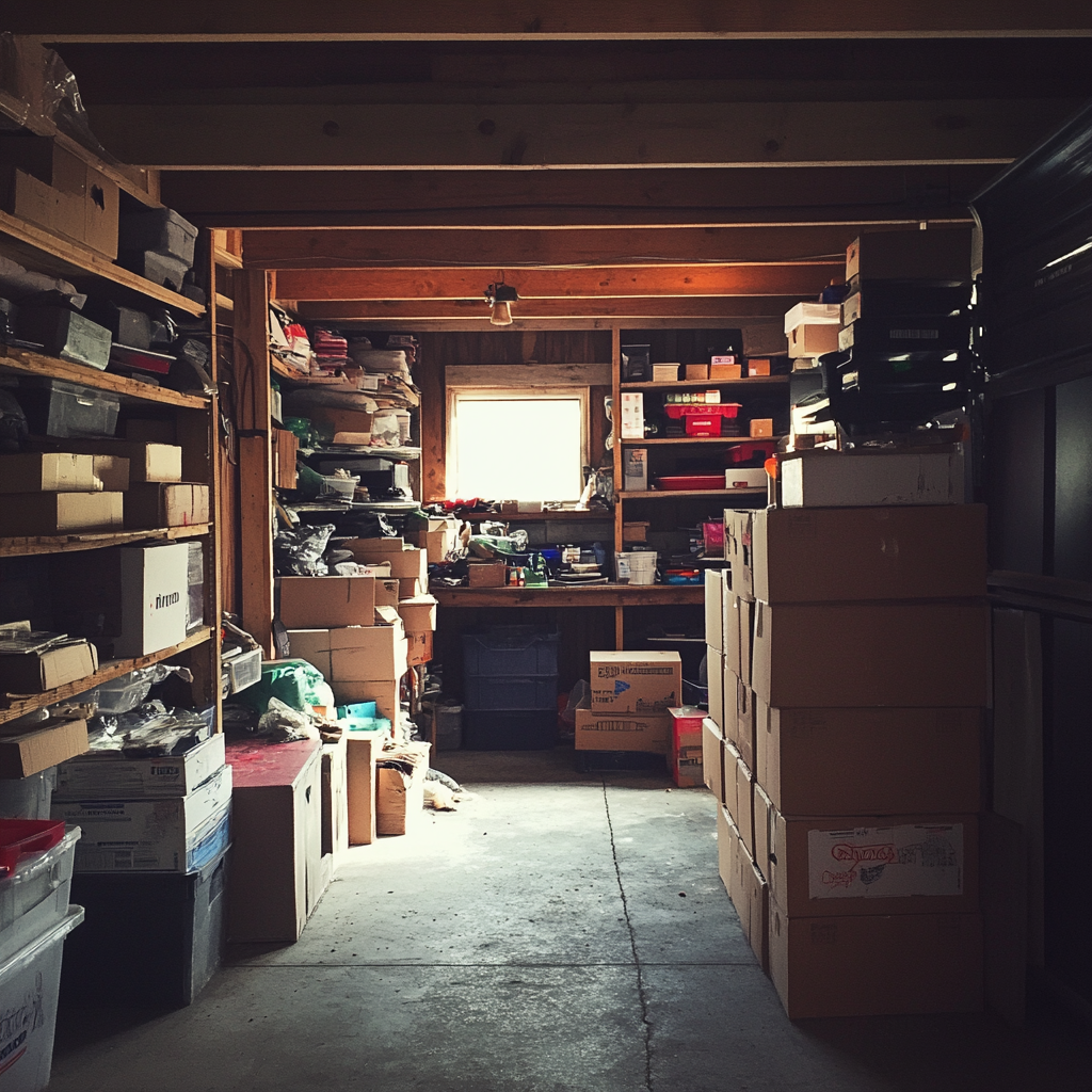 L'intérieur d'un garage encombré | Source : Midjourney