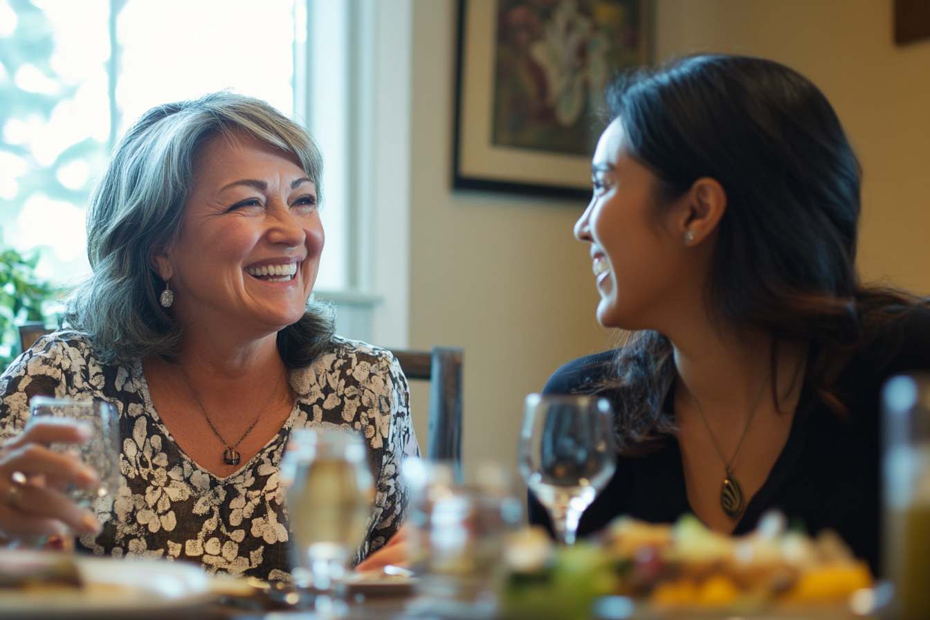 Une mère et sa fille dînent ensemble | Source : Midjourney