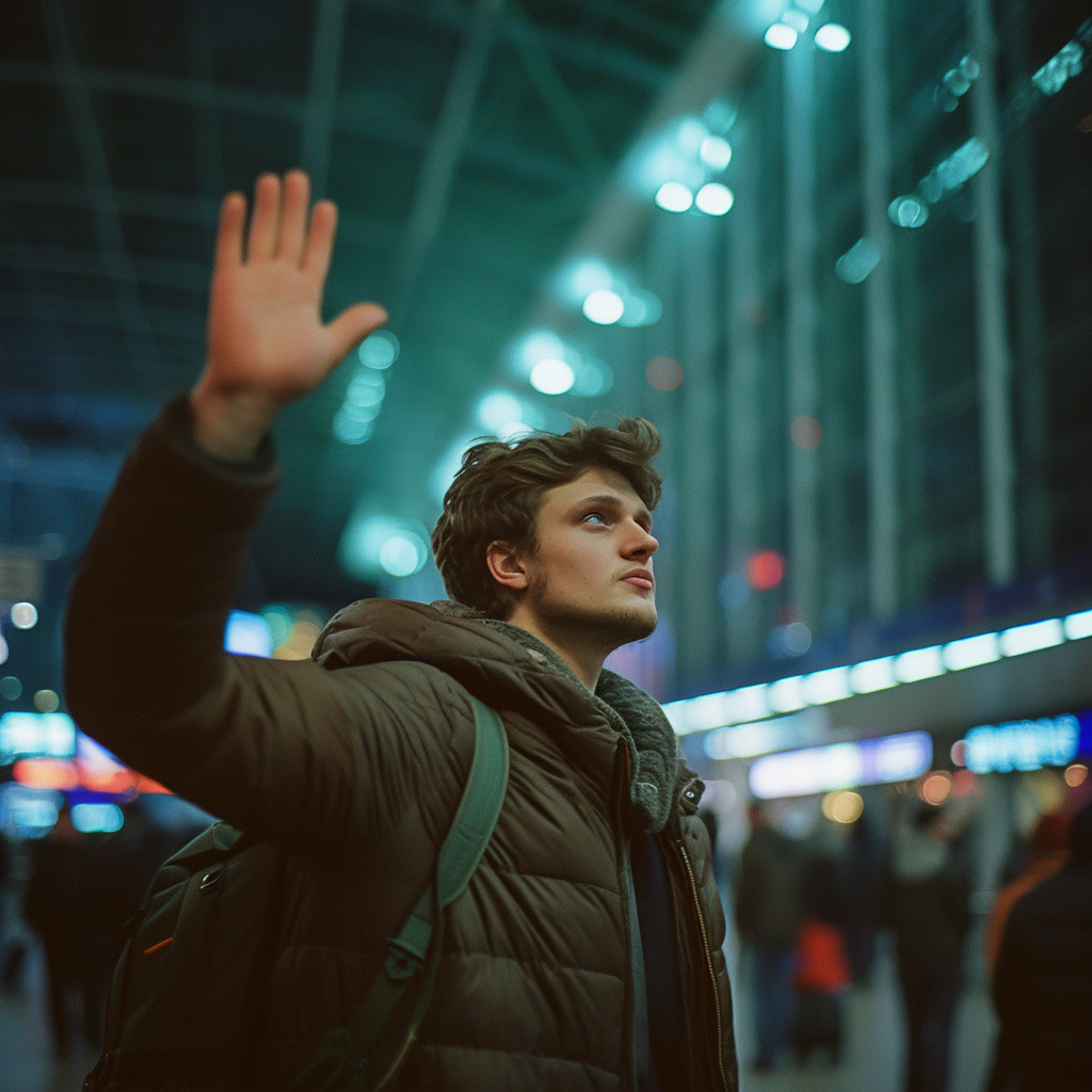 Un homme fait un signe dédaigneux de la main | Source : Midjourney