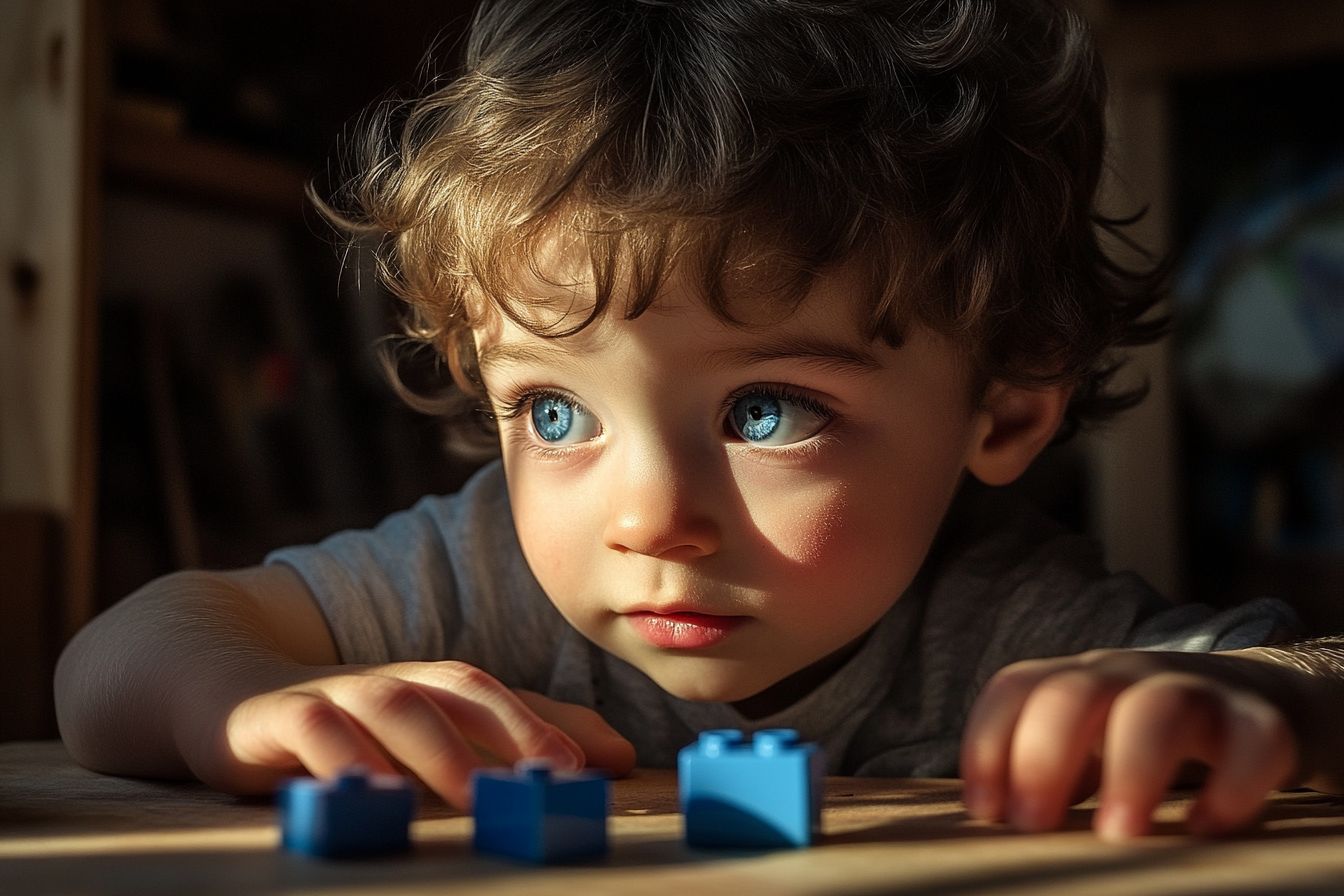 A child playing with toy blocks | Source: Midjourney