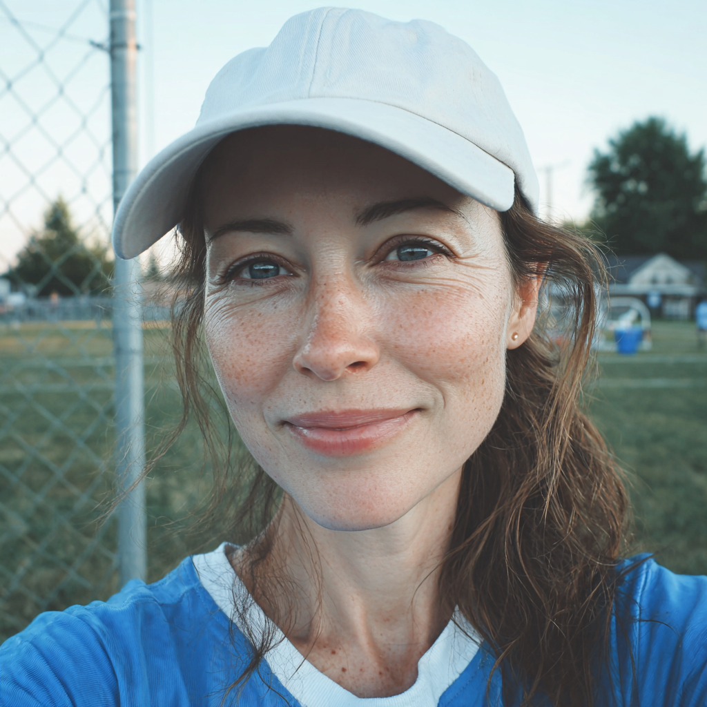 Une femme souriante portant un bonnet blanc | Source : Midjourney