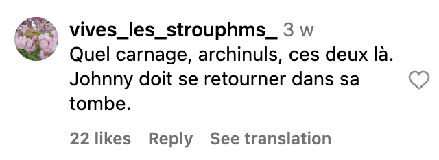 Commentaire d'un internaute | Source : Instagram