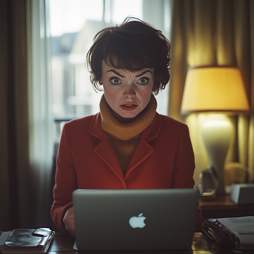 Une femme regarde un ordinateur portable | Source : Midjourney