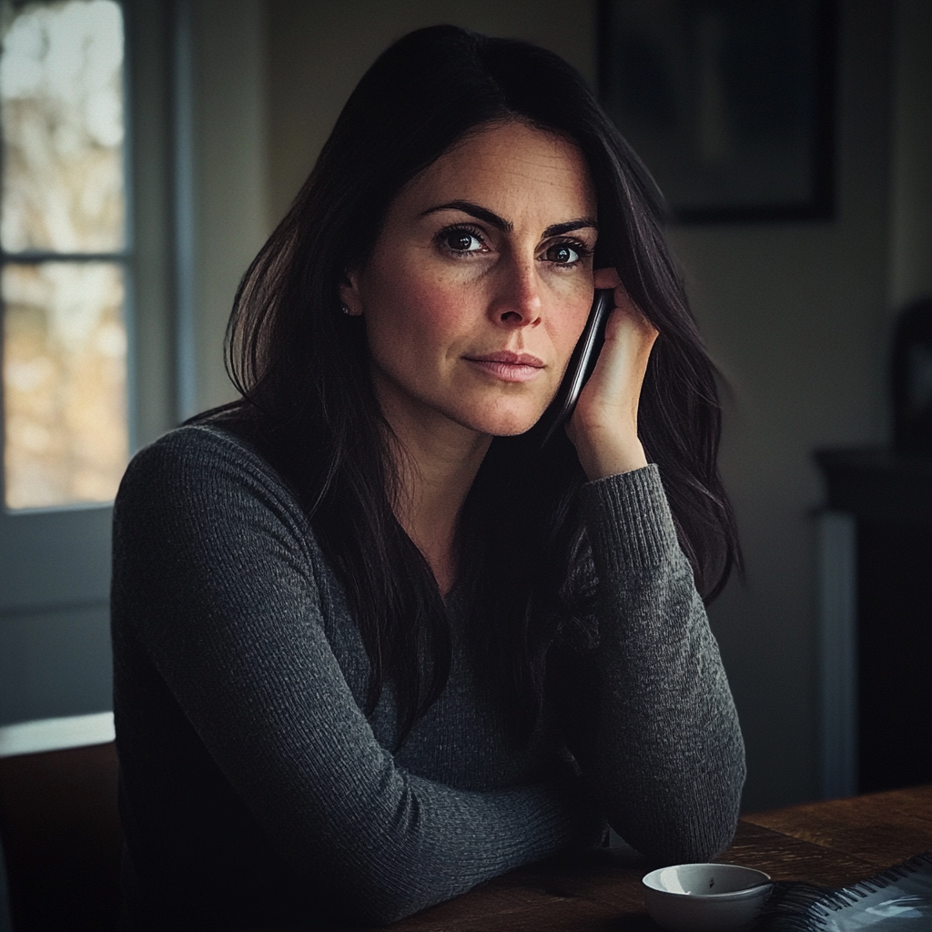 Une femme qui se renseigne par téléphone | Source : Midjourney