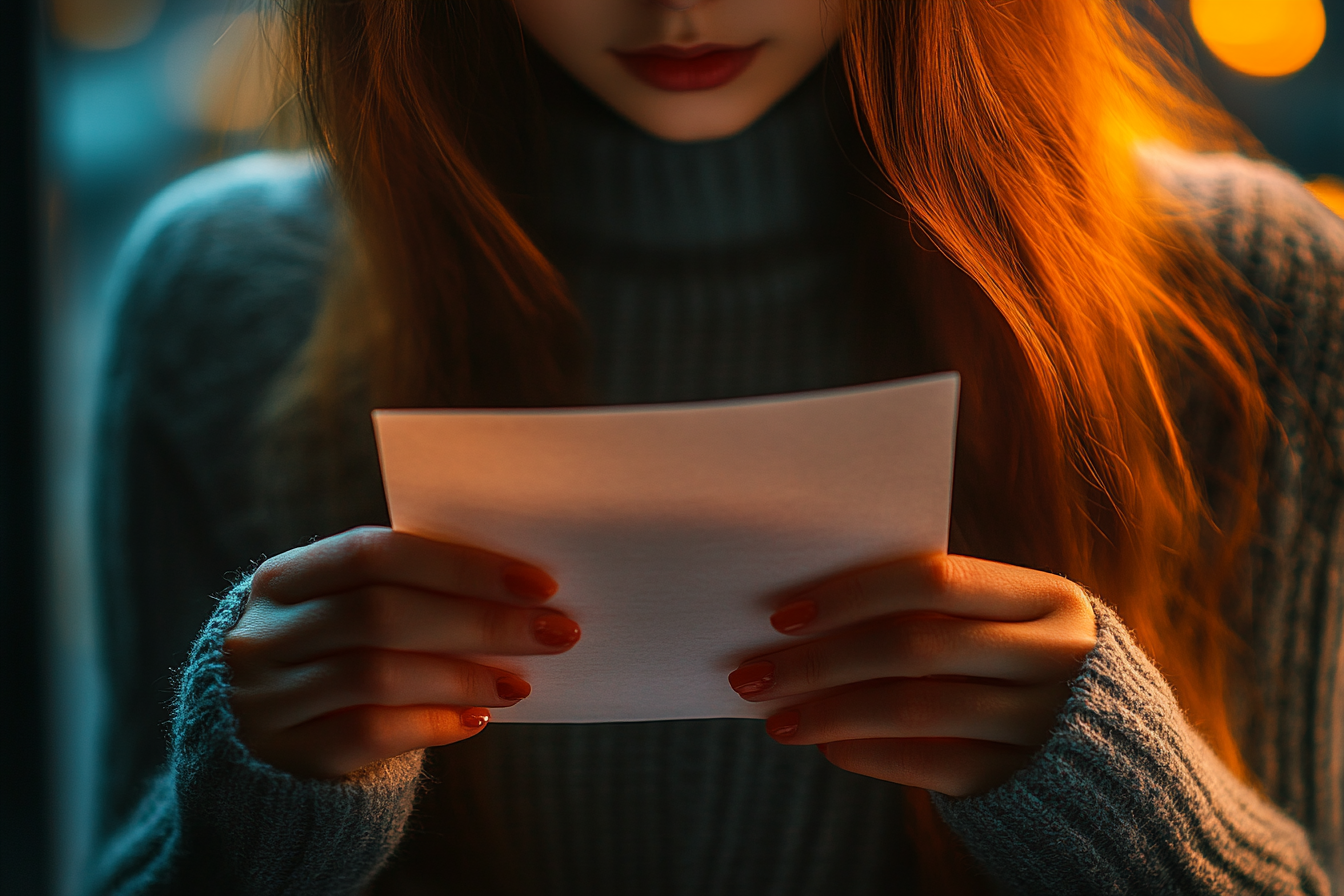 Une adolescente tenant une lettre | Source : Midjourney