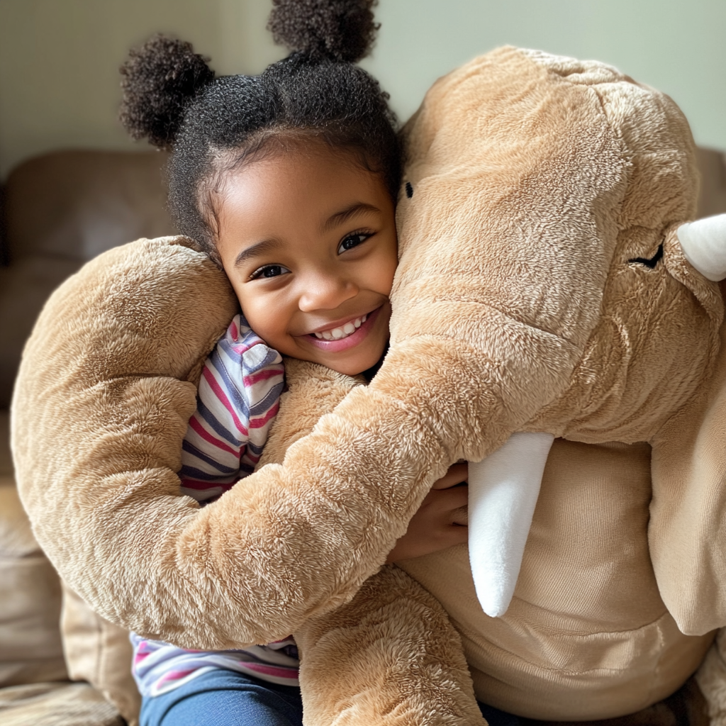 Une petite fille serrant sa peluche dans ses bras | Source : Midjourney