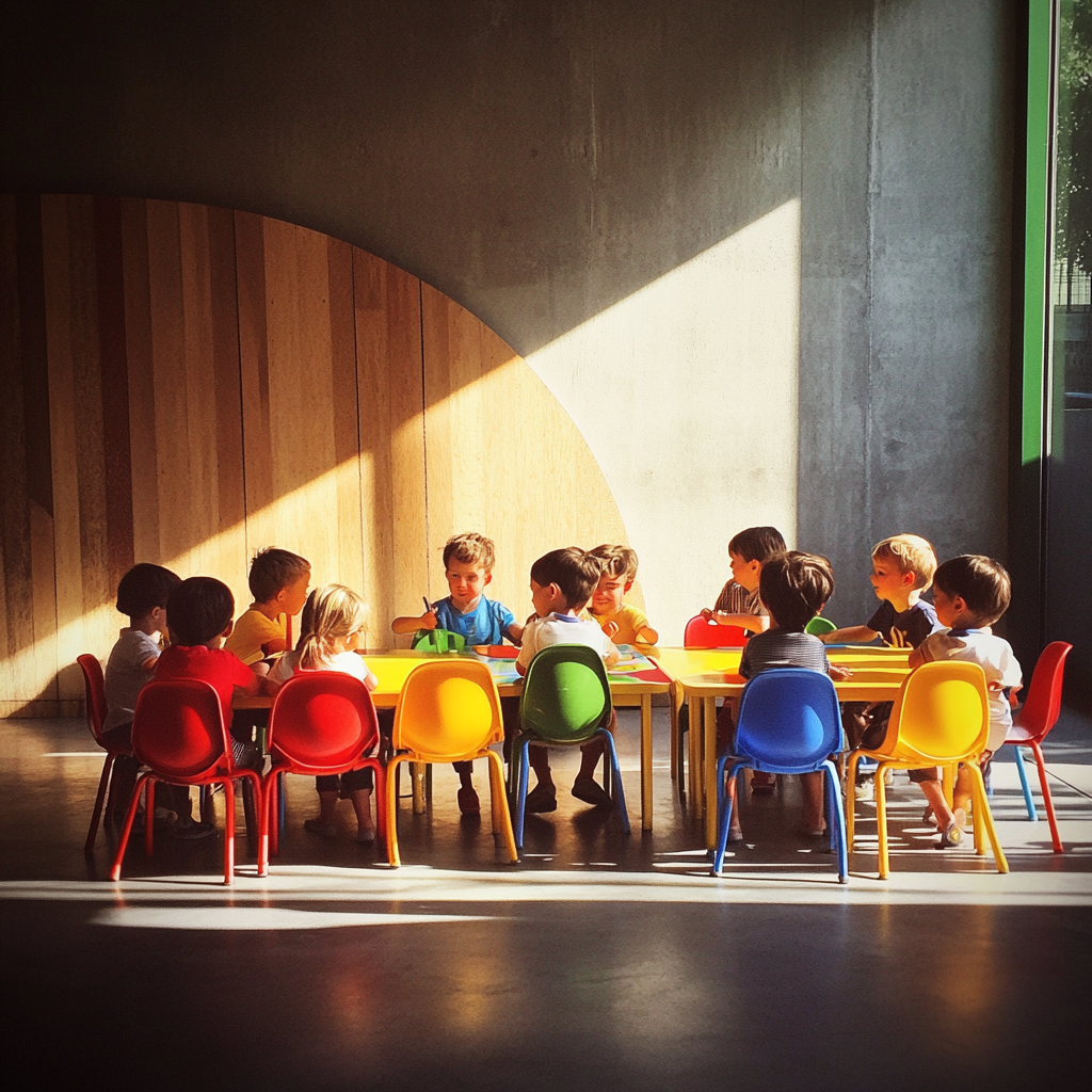 Enfants assis à une table | Source : Midjourney