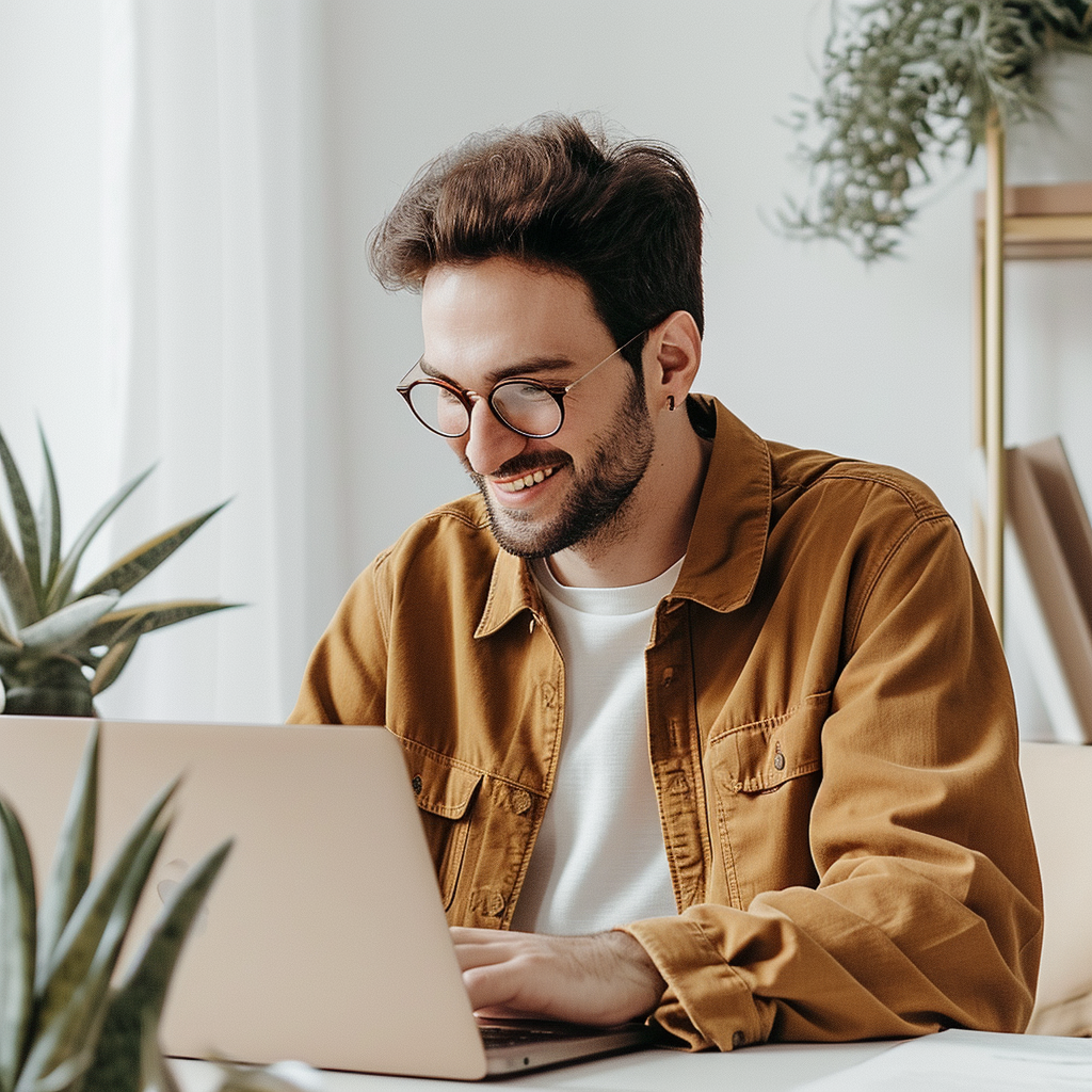 Un homme utilisant un ordinateur portable | Source : Midjourney