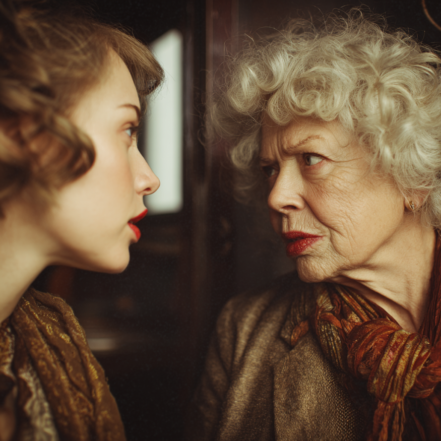 Deux femmes qui parlent | Source : Midjourney