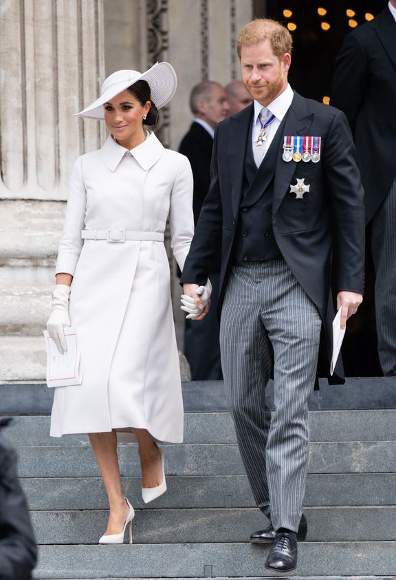 Meghan, duchesse de Sussex, et le prince Harry, duc de Sussex, assistent au National Service of Thanksgiving à la cathédrale St Paul, le 3 juin 2022 | Photo : Getty Images