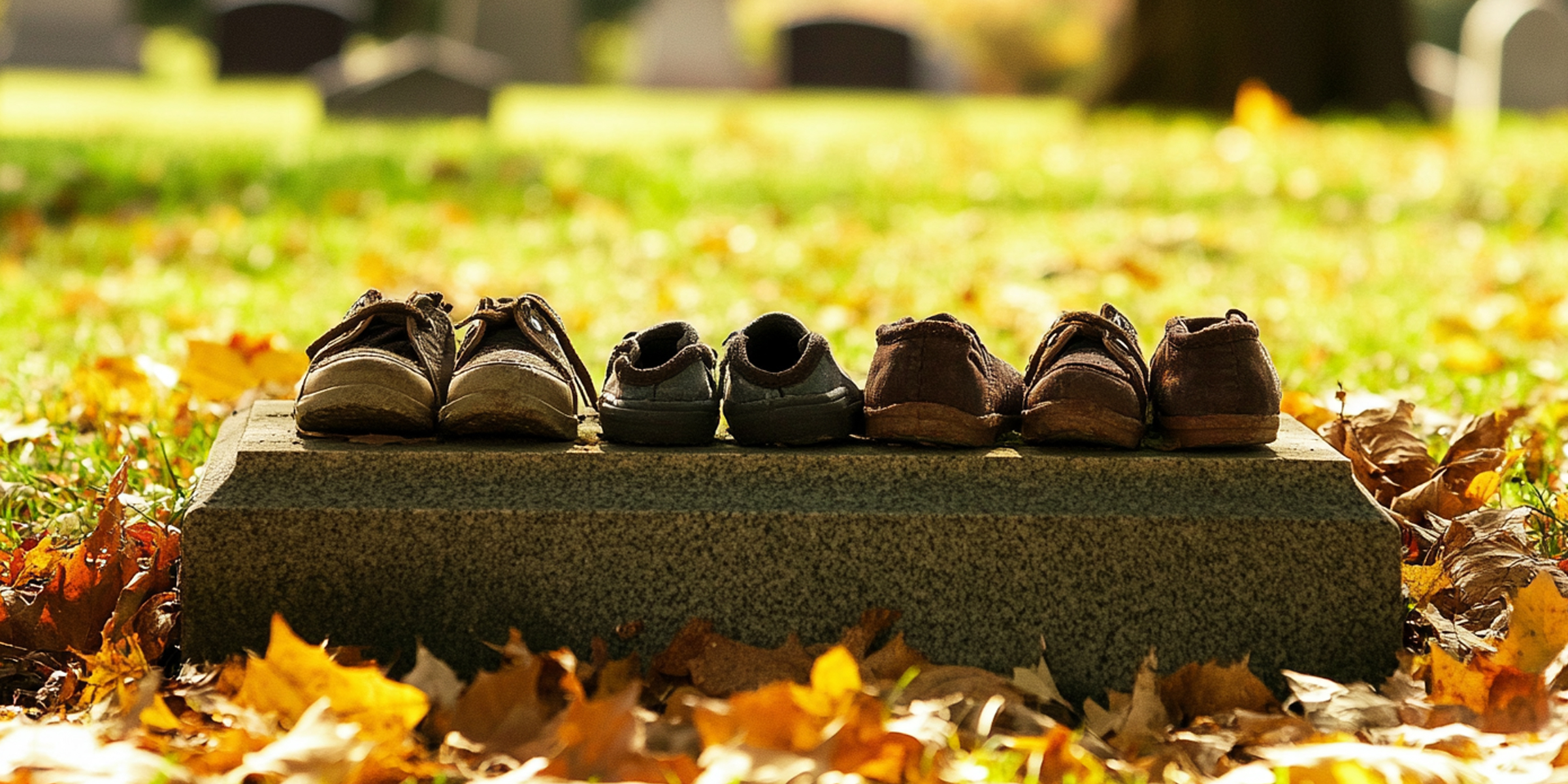 Chaussures d'enfants sur une tombe | Source : AmoMama