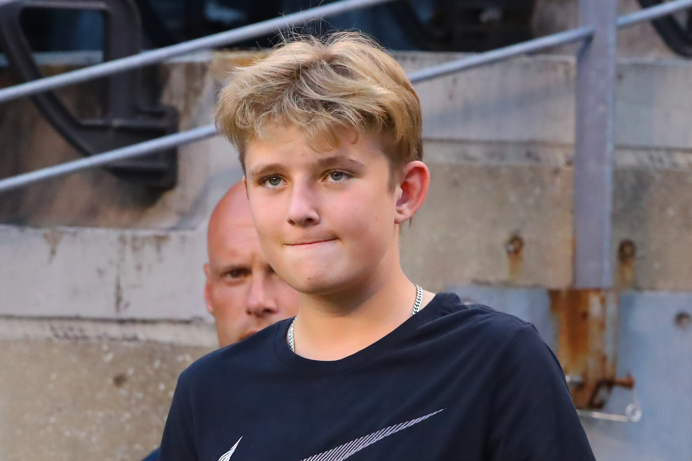 Barron Trump sur le terrain avant le match de l'International Champions Cup entre le Real Madrid et l'Atlético Madrid, le 26 juillet 2019. | Source : Getty Images