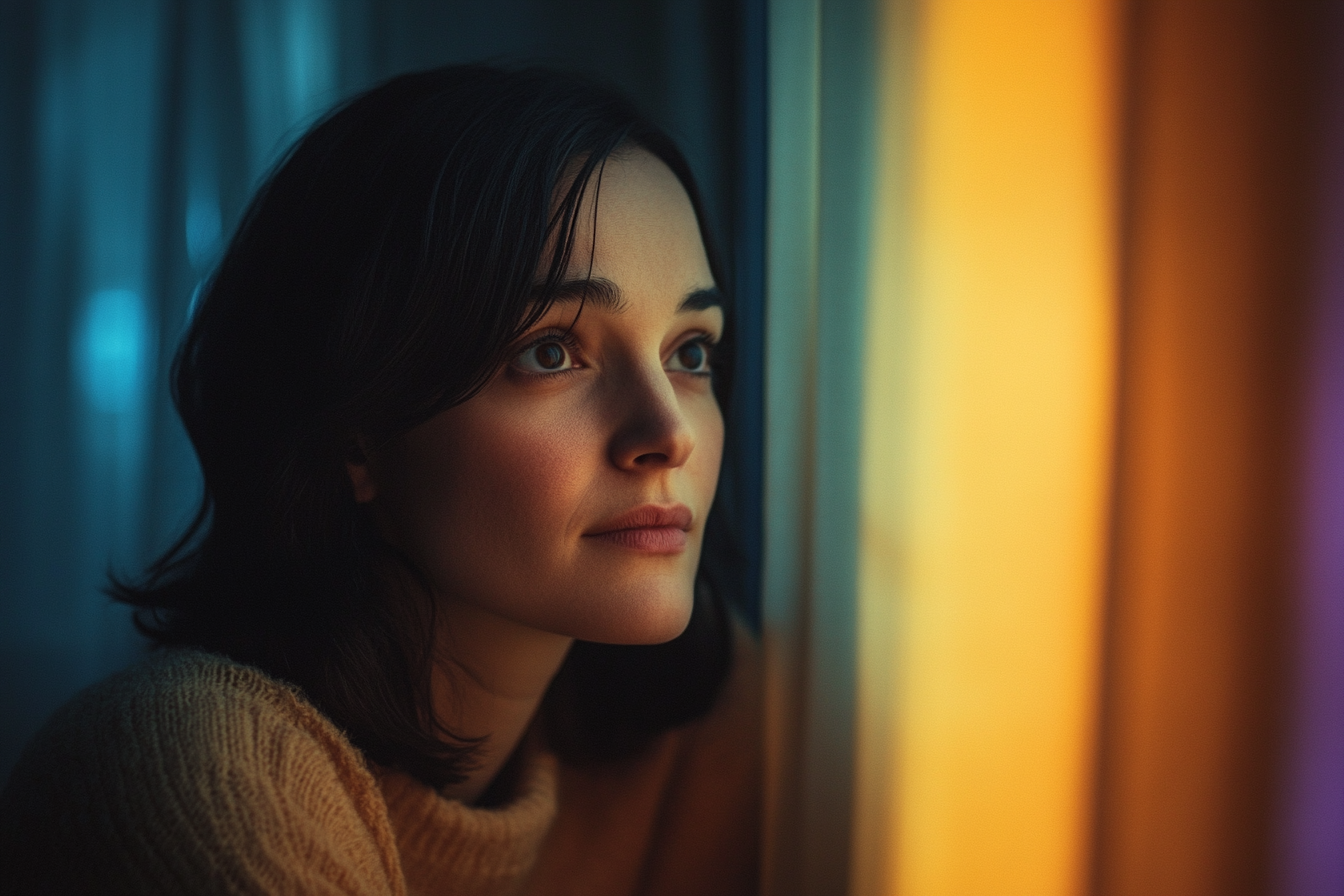 Une femme debout dans sa chambre à coucher | Source : Midjourney