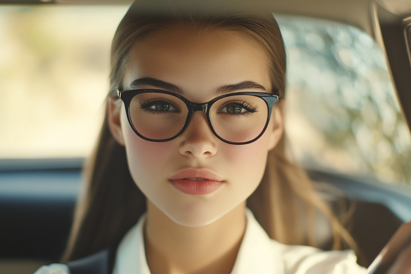 Une femme dans une voiture | Source : Midjourney