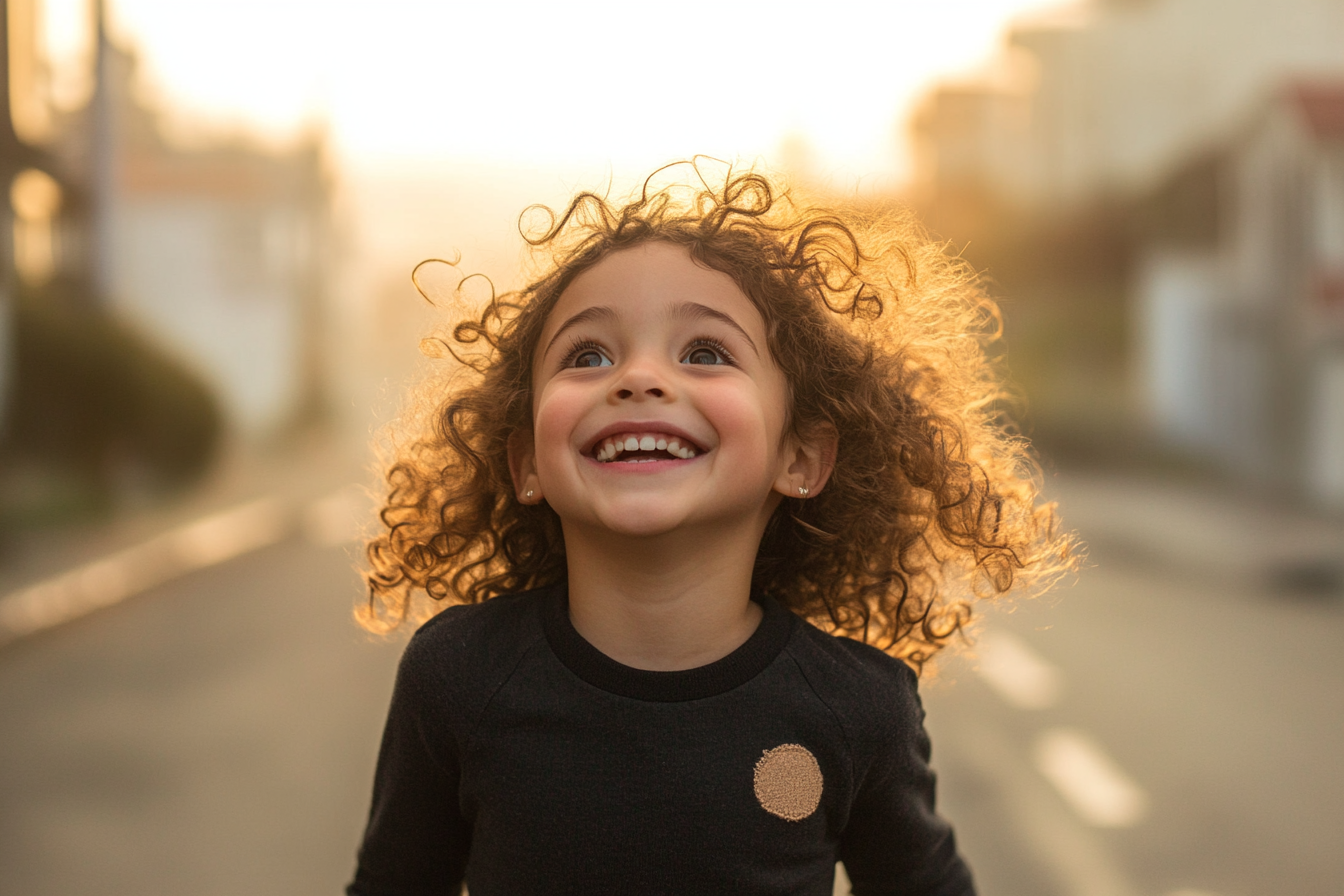 A girl smiling at someone | Source: Midjourney