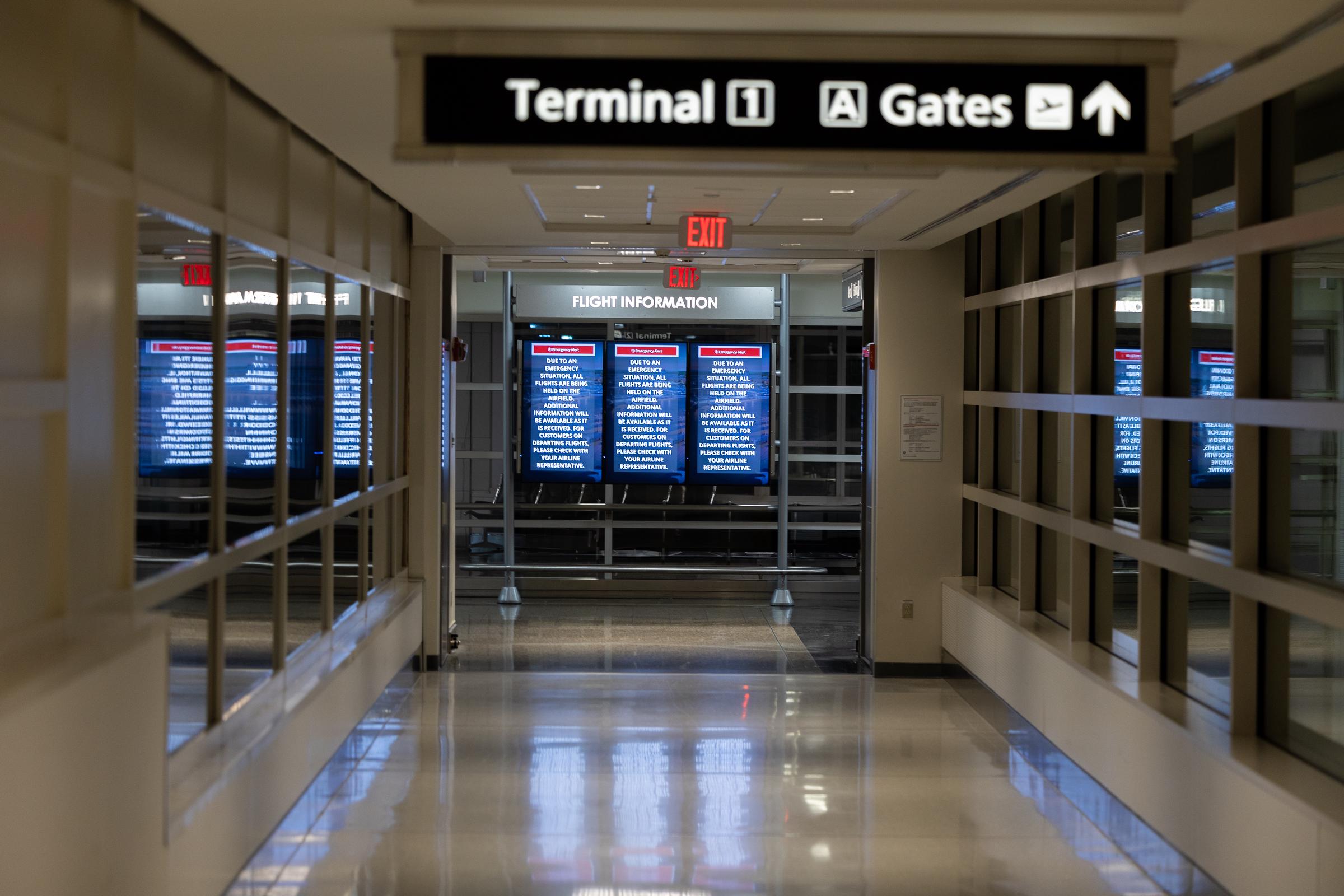 À l'intérieur de l'aéroport national Ronald Reagan. | Source : Getty Images