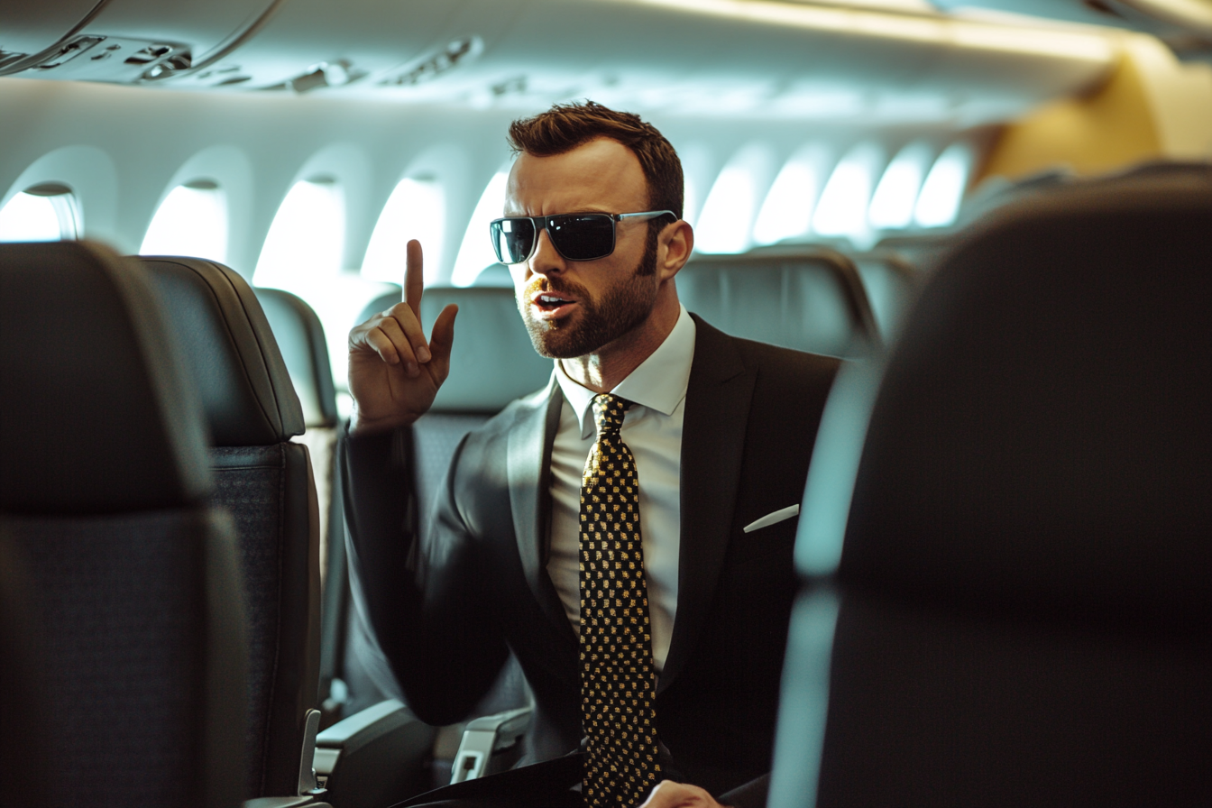 Un homme dans un avion | Source : Midjourney