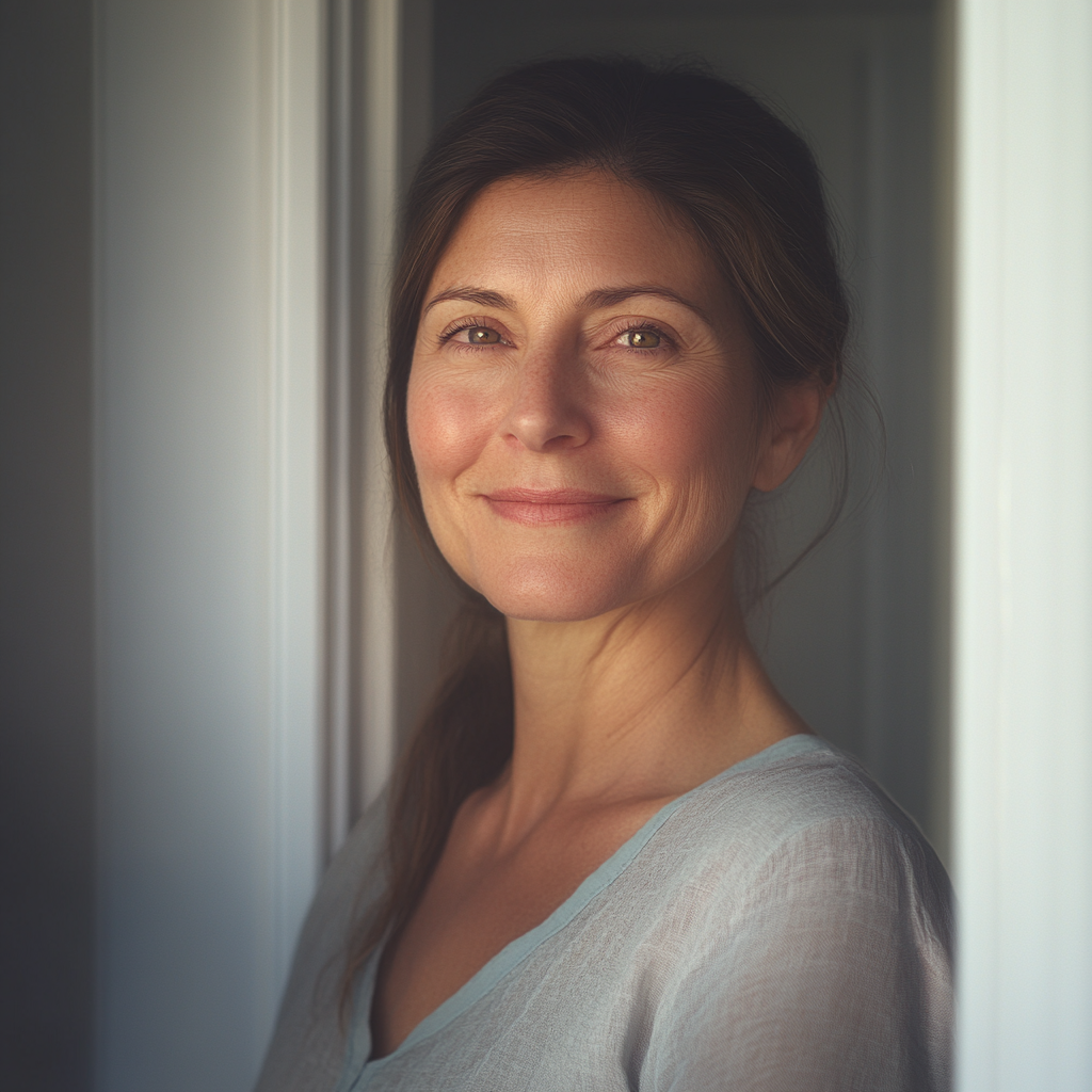 Une femme debout dans l'embrasure d'une porte | Source : Midjourney