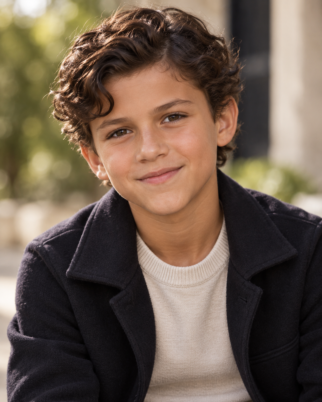 Dans cette version, l'IA imagine un fils un peu plus âgé, aux cheveux ondulés et à l'air détendu. Ce portrait est fictif et a été créé uniquement pour montrer, sur le ton de la plaisanterie, à quoi pourraient théoriquement ressembler les traits des deux acteurs s'ils se mélangeaient. | Source : ChatGPT