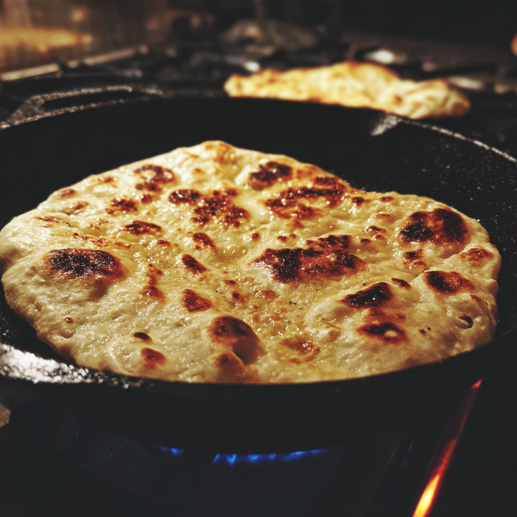 Pain plat dans une poêle | Source : Midjourney
