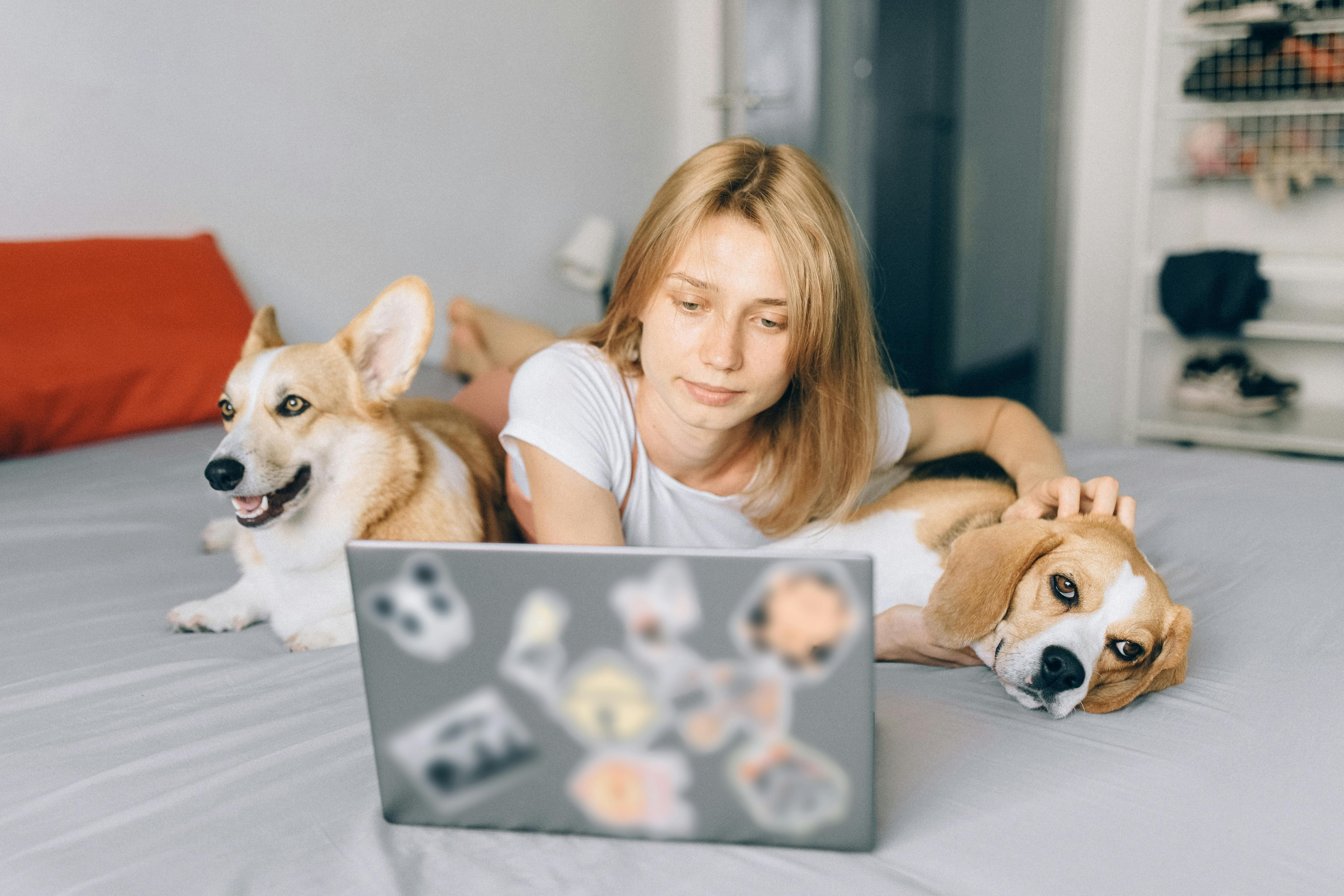 Une femme avec ses chiens | Source : Pexels