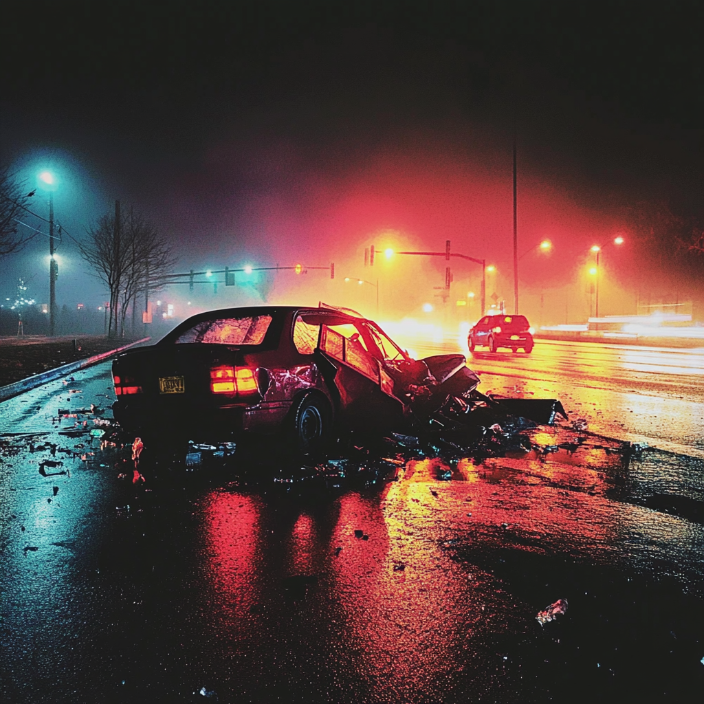 Une scène d'accident de voiture | Source : Midjourney