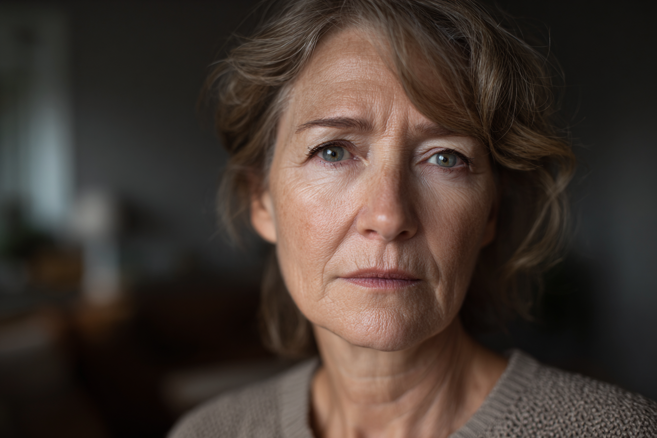 Une femme âgée se tenant dans la maison de sa fille | Source : Midjourney