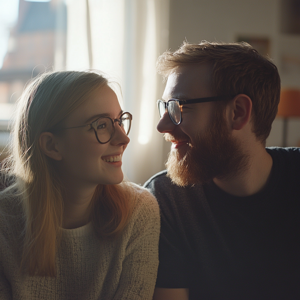 Un couple heureux qui parle | Source : Midjourney