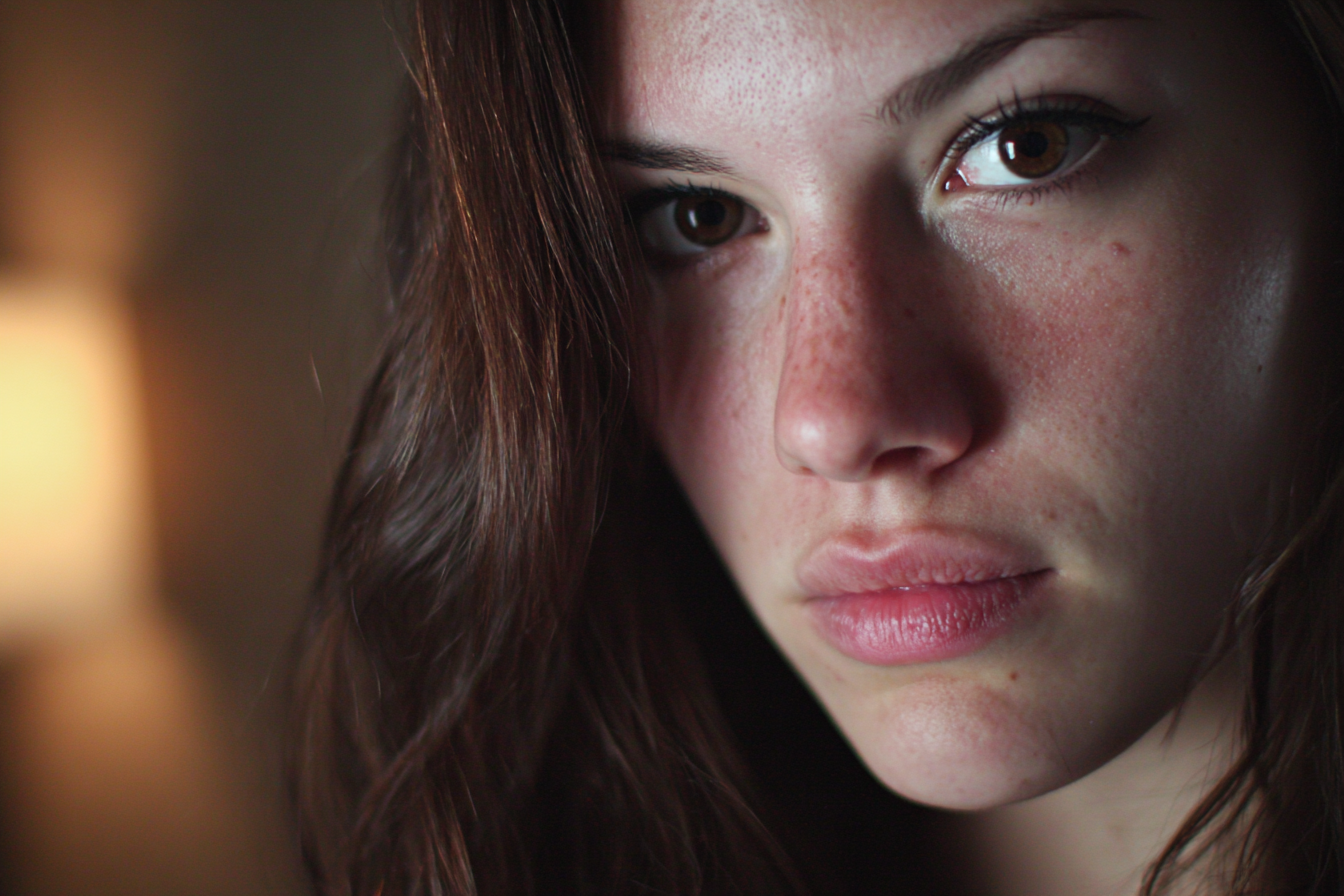 Gros plan sur le visage d'une femme | Source : Midjourney