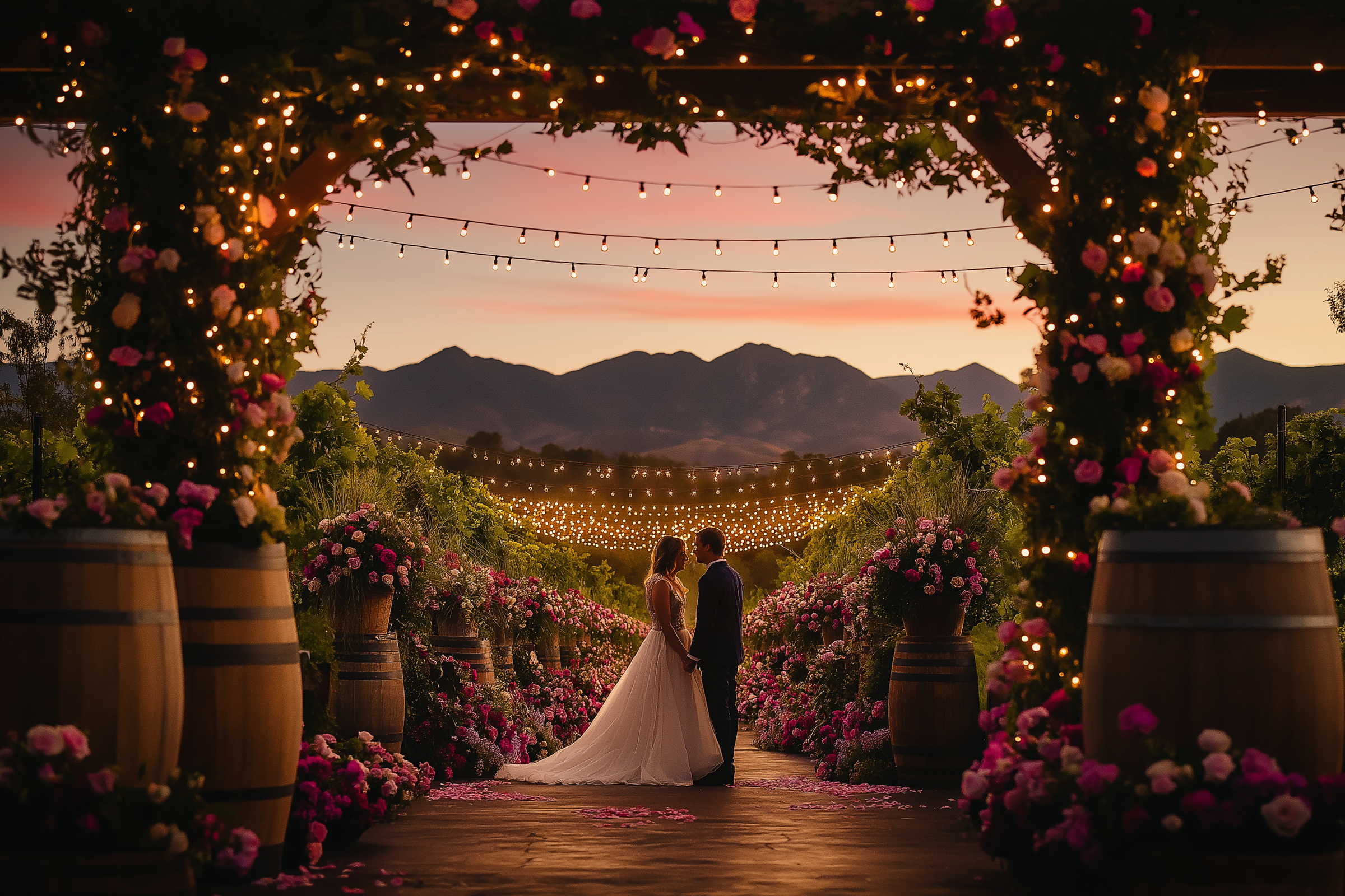 Un mariage dans un vignoble | Source : Midjourney