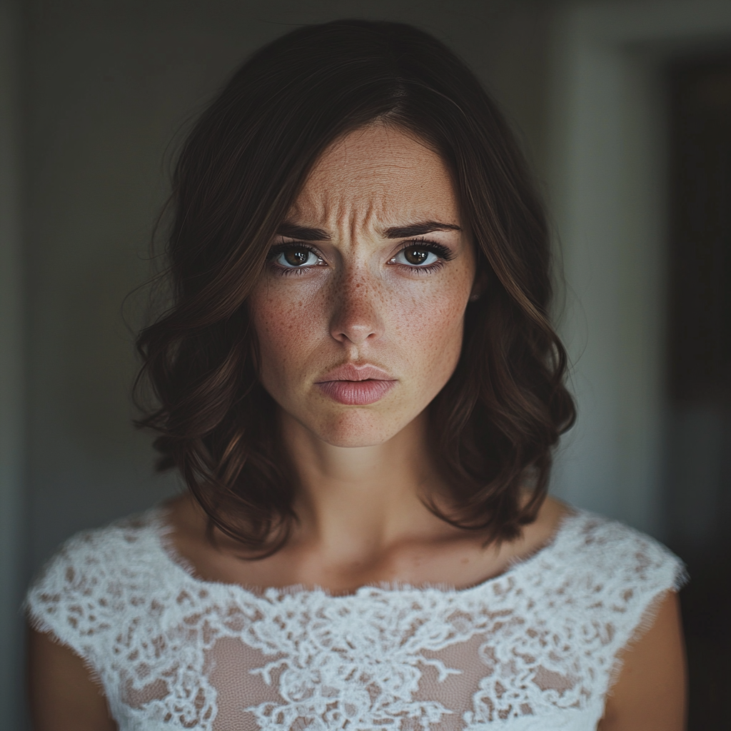 Gros plan sur une mariée bouleversée | Source : Midjourney
