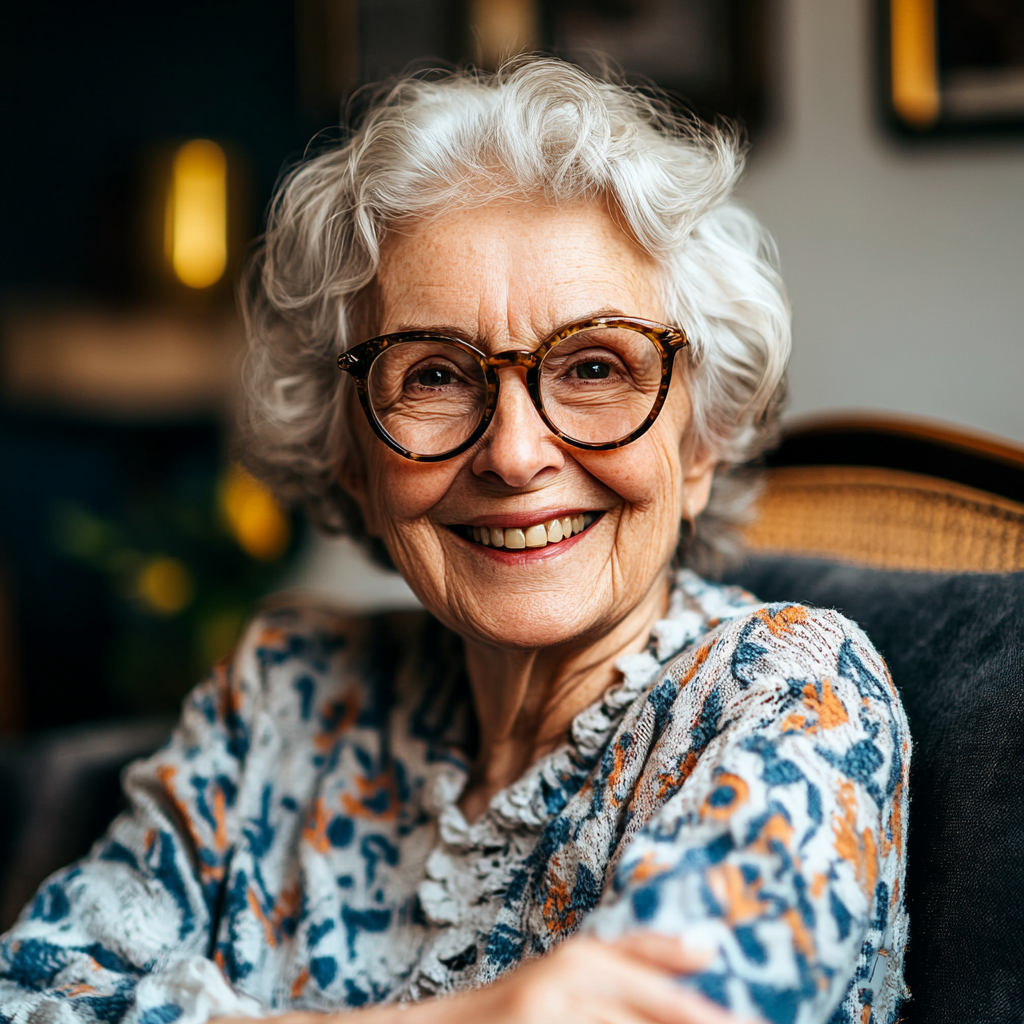 Une femme âgée au sourire narquois | Source : Midjourney