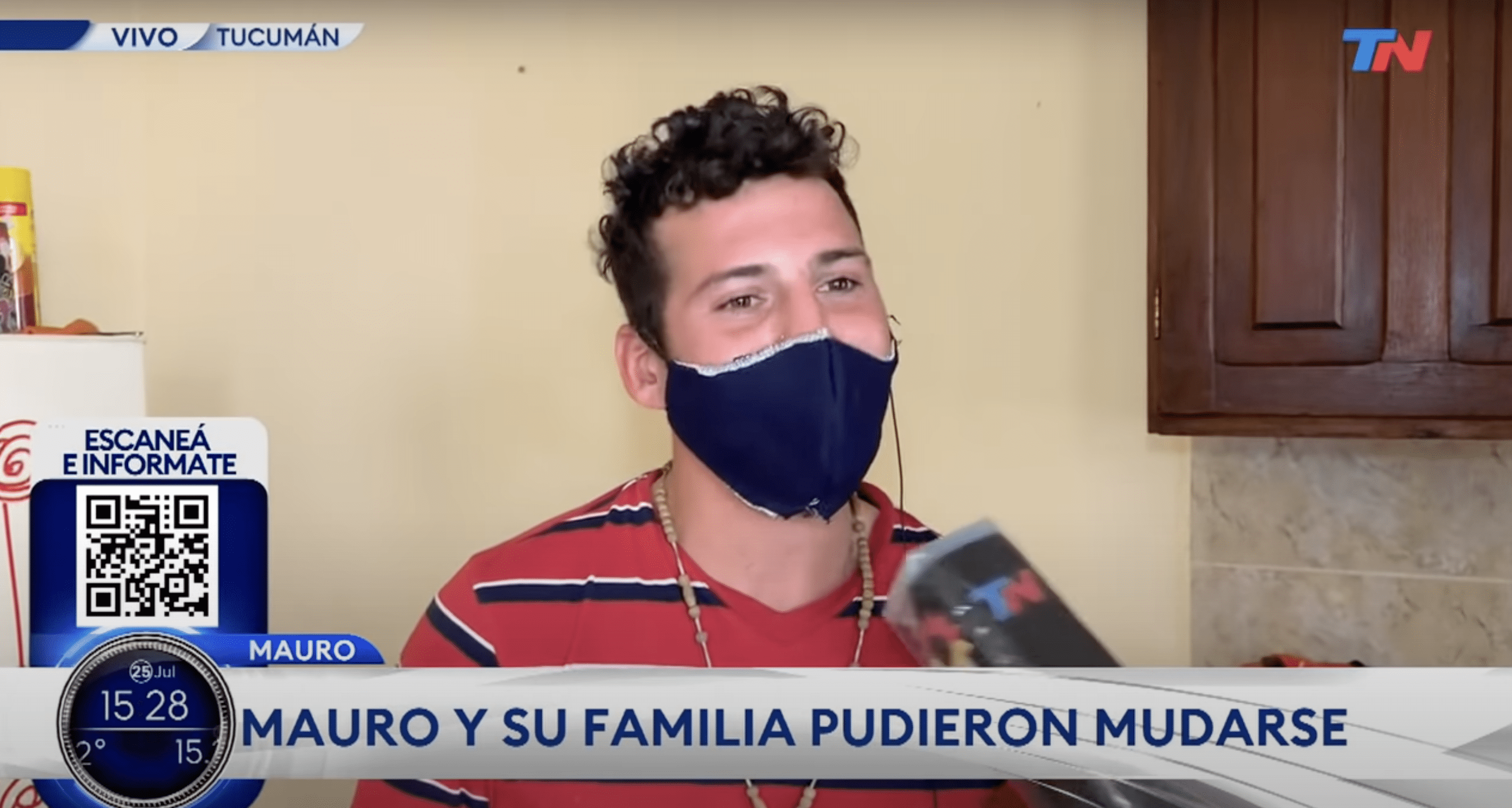 Le jeune père argentin, Mauro | Source : YouTube.com/Todo Noticias