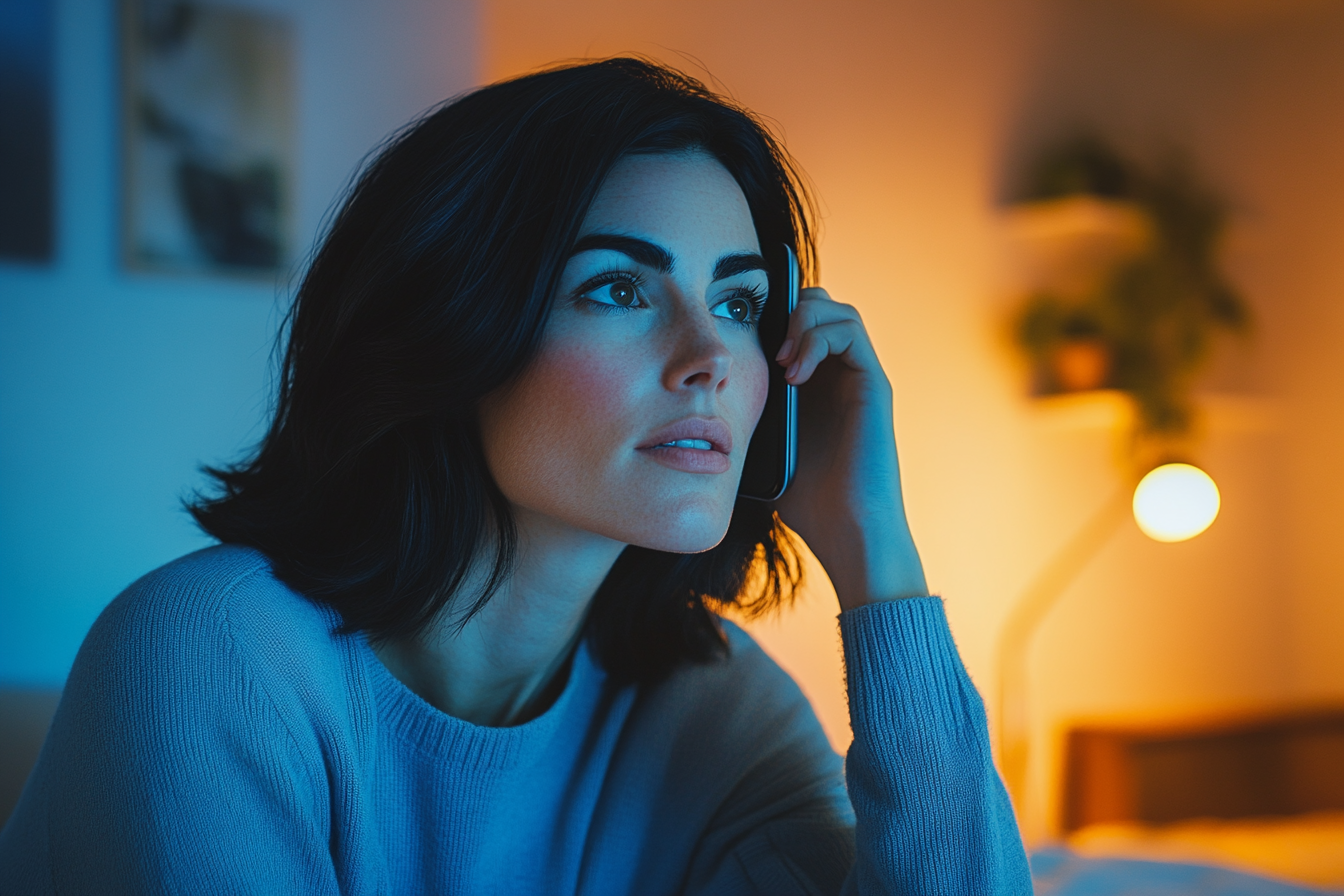 Une femme qui parle au téléphone | Source : Midjourney