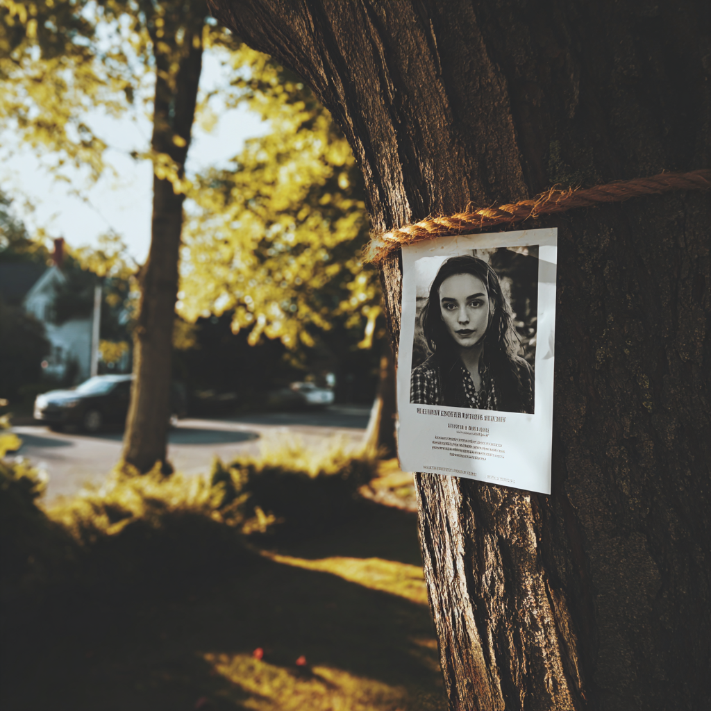 Un prospectus collé sur un arbre | Source : Midjourney