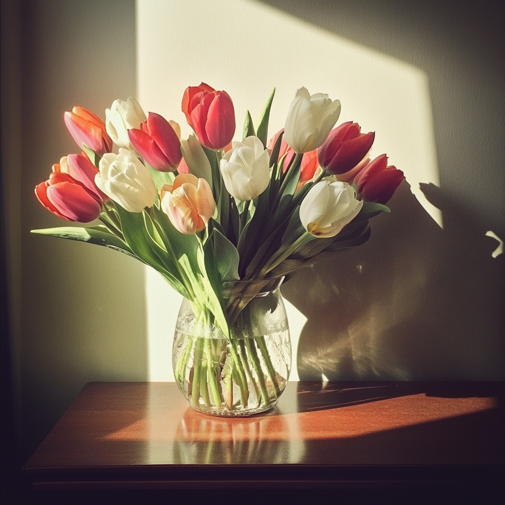 Un vase de tulipes | Source : Midjourney