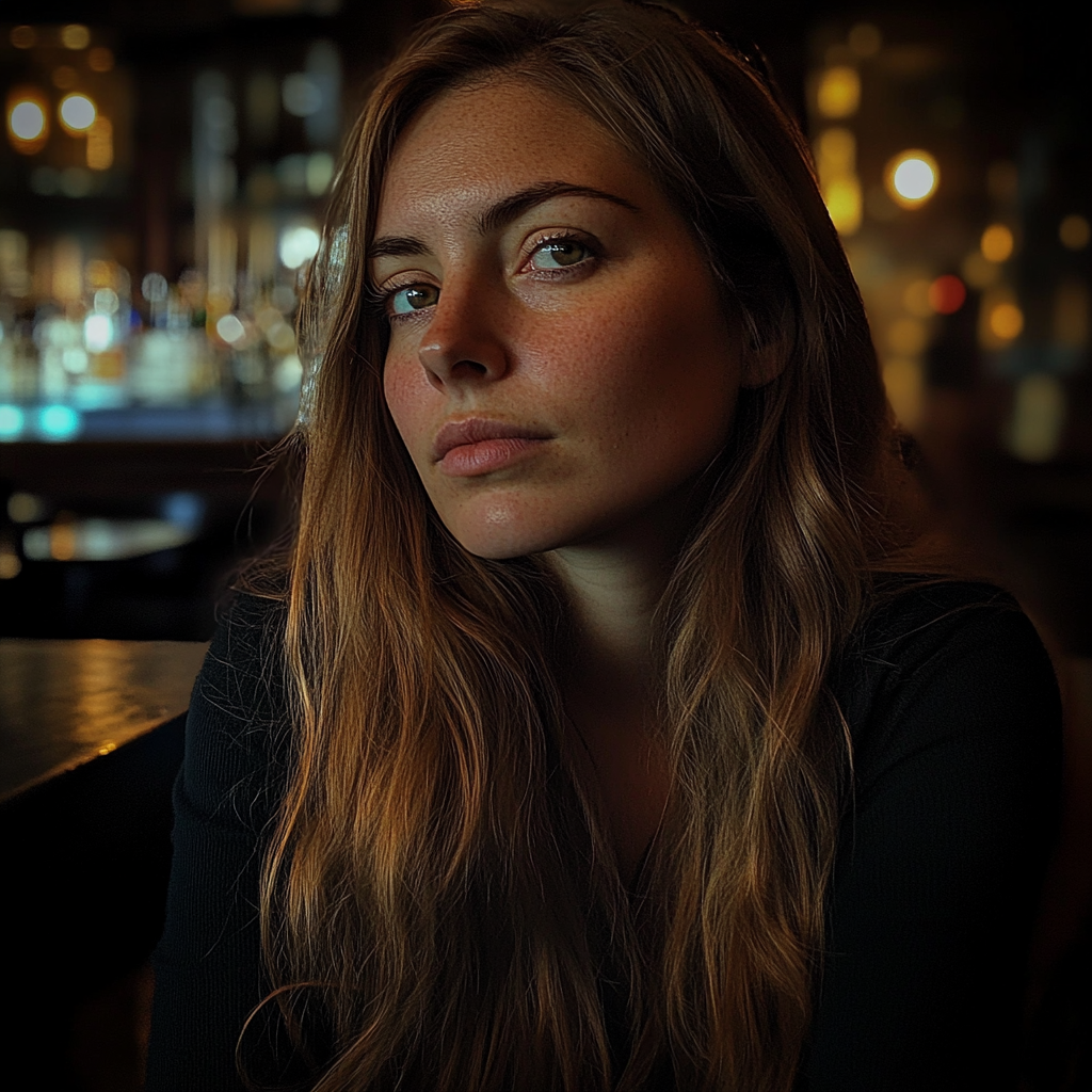 A woman sitting at a bar | Source: Midjourney