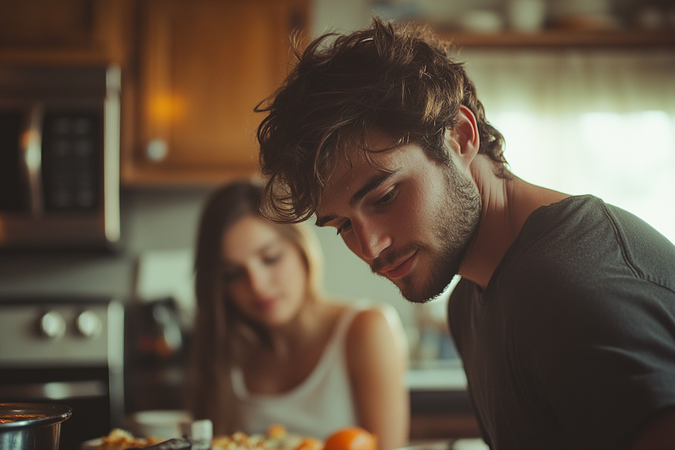 Homme préparant le dîner pour sa petite amie | Source : Midjourney