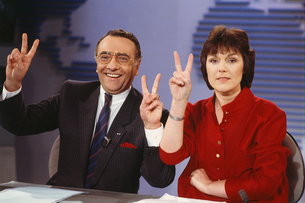 Yves Mourousi et Marie-Laure Augry. I photo : Getty Images