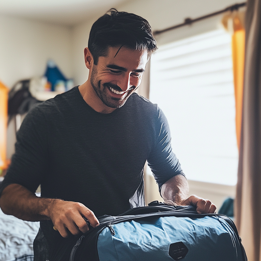 Un homme qui fait sa valise | Source : Midjourney