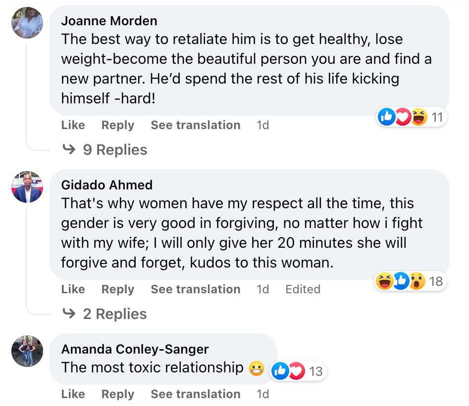 Commentaires des fans sur le post Facebook du Daily Mail concernant l'affaire Karen et Andrew Sawyer, le 4 juillet 2023. | Source : Facebook/Daily Mail