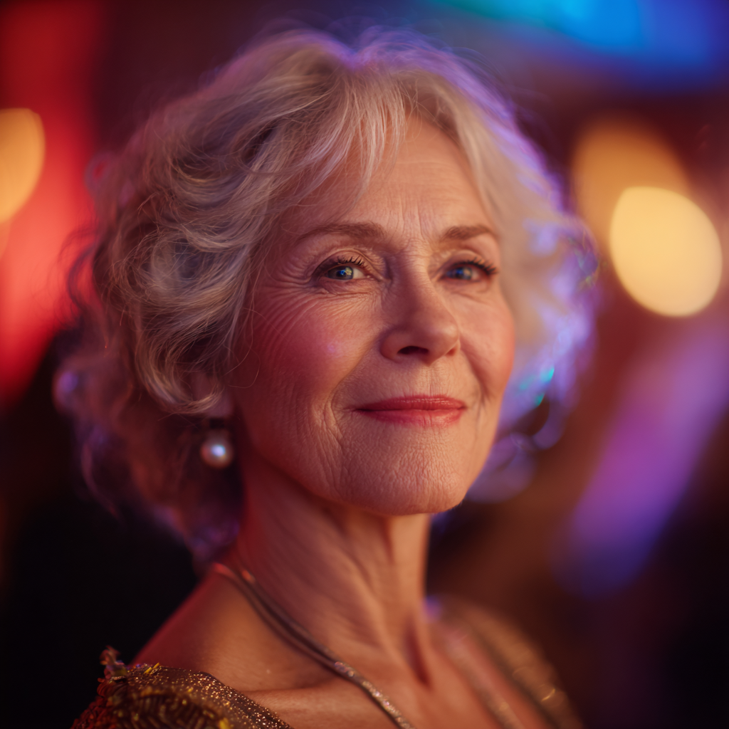 Gros plan sur une femme âgée lors d'une fête | Source : Midjourney