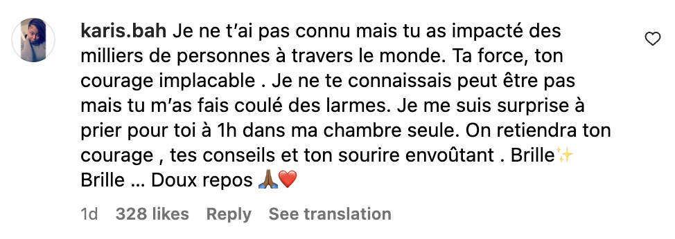 Commentaire d'internaute sur la disparition de Yanary Befort | Source : capture Instagram@_yanoubefort_